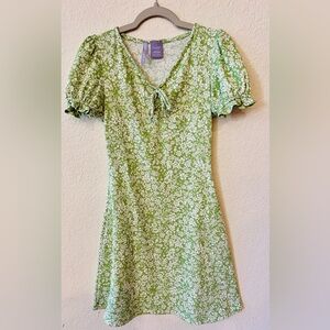 Good Luck Girl Green Floral Dress